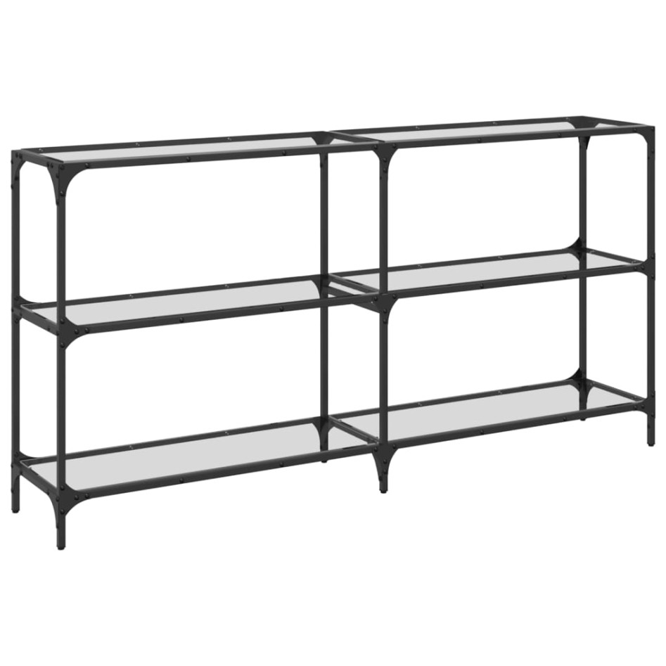 Mesa consola superficie vidrio transparente acero