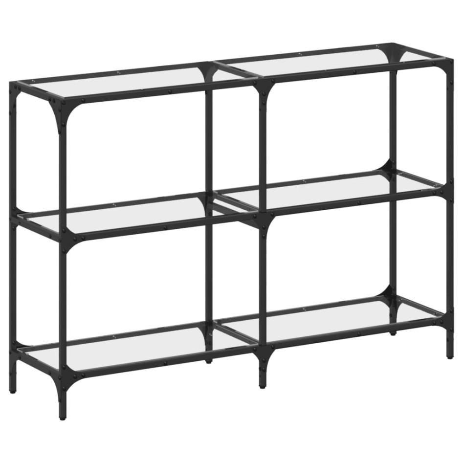Mesa consola superficie vidrio transparente acero