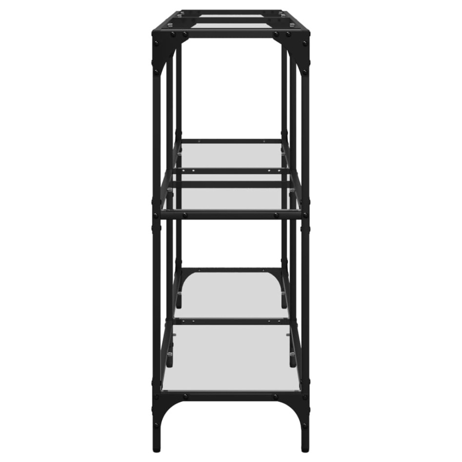 Mesa consola superficie vidrio transparente acero