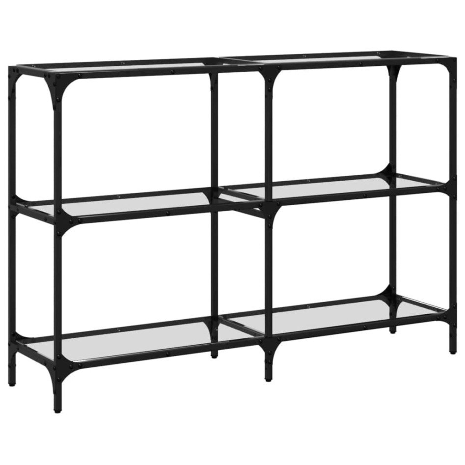 Mesa consola superficie vidrio transparente acero