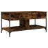Mesa de centro madera ingeniería metal roble humo 100x50x50