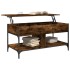Mesa de centro madera ingeniería metal roble humo 100x50x50