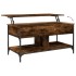 Mesa de centro madera ingeniería metal roble humo 100x50x50