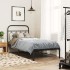 Estructura cama sin colchón con cabecero metal negro 80x200