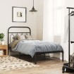 Estructura cama sin colchón con cabecero metal negro 80x200 cm