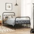 Estructura cama sin colchón con estribo metal negro 100x190