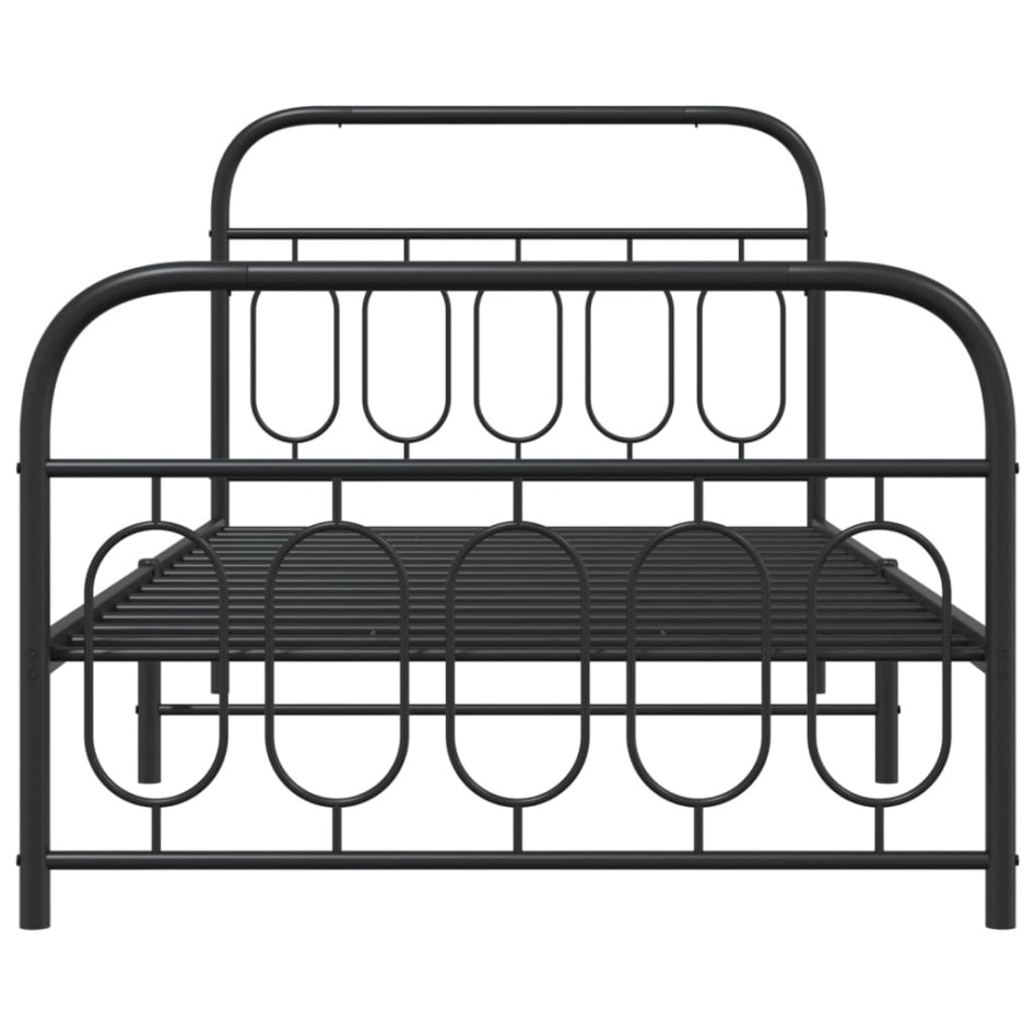 Estructura cama sin colchón con estribo metal negro 100x190
