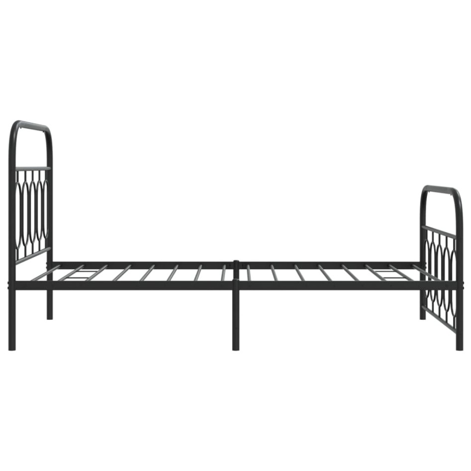 Estructura cama sin colchón con estribo metal negro 100x190