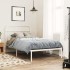Estructura cama sin colchón con cabecero metal blanco