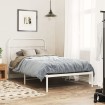 Estructura cama sin colchón con cabecero metal blanco 100x190cm