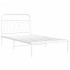 Estructura cama sin colchón con cabecero metal blanco