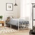 Estructura cama sin colchón con estribo metal blanco 75x190