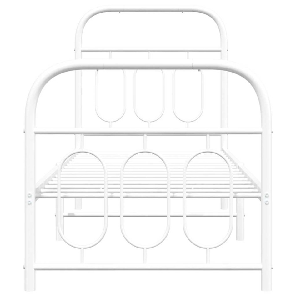 Estructura cama sin colchón con estribo metal blanco 75x190