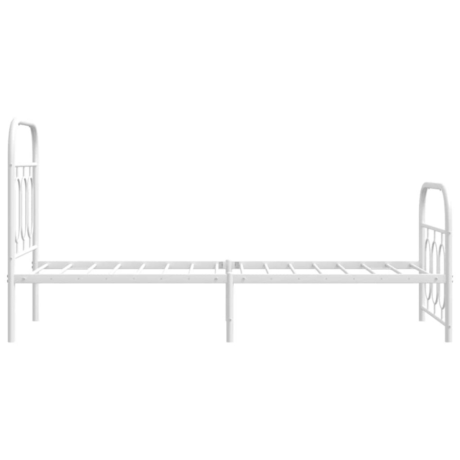 Estructura cama sin colchón con estribo metal blanco 75x190