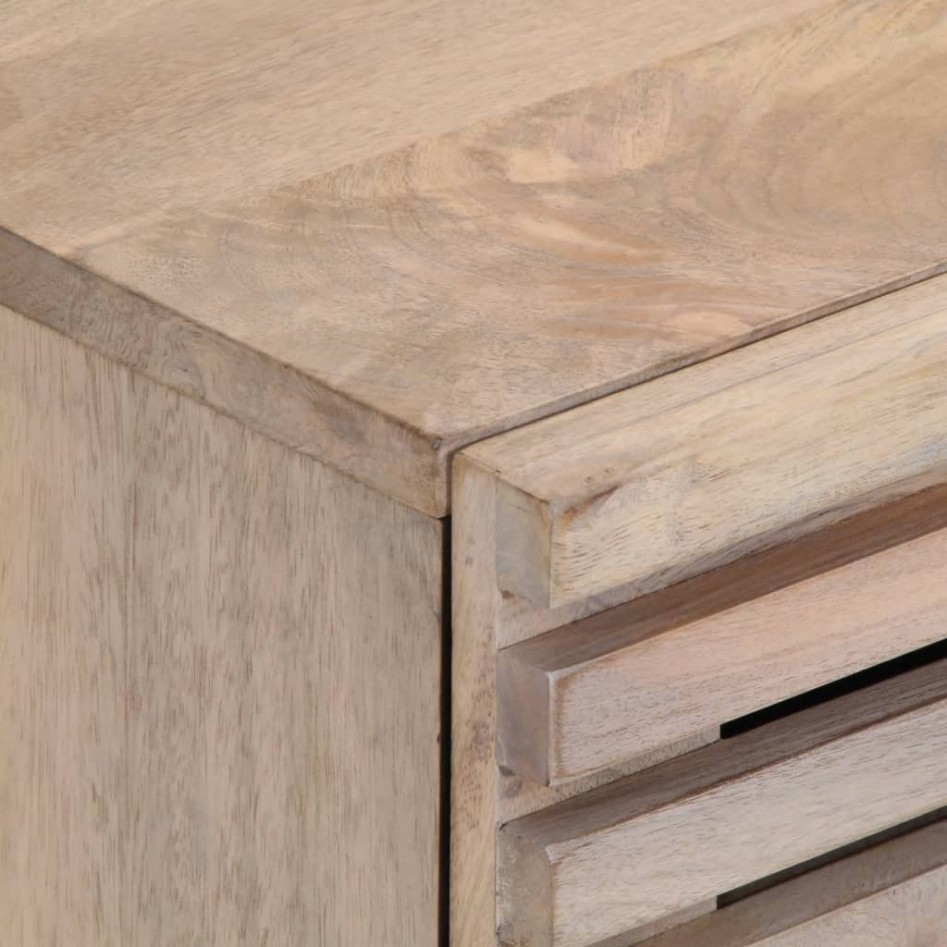 Mesitas de noche 2 uds madera de mango blanqueado 40x34x46