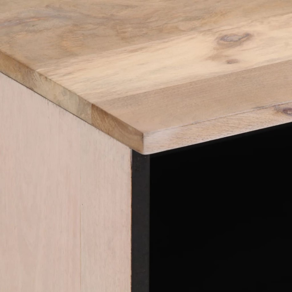 Mesitas de noche 2 uds madera de mango blanqueado 40x34x46