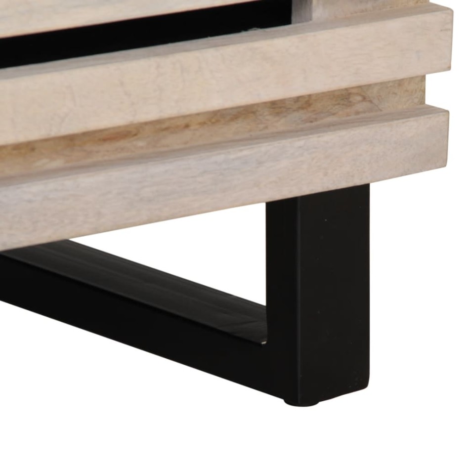 Mesitas de noche 2 uds madera de mango blanqueado 40x34x46