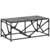 Mesa de centro de acero superficie de vidrio negra