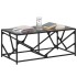 Mesa de centro de acero superficie de vidrio negra