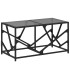 Mesa de centro acero superficie de vidrio negra