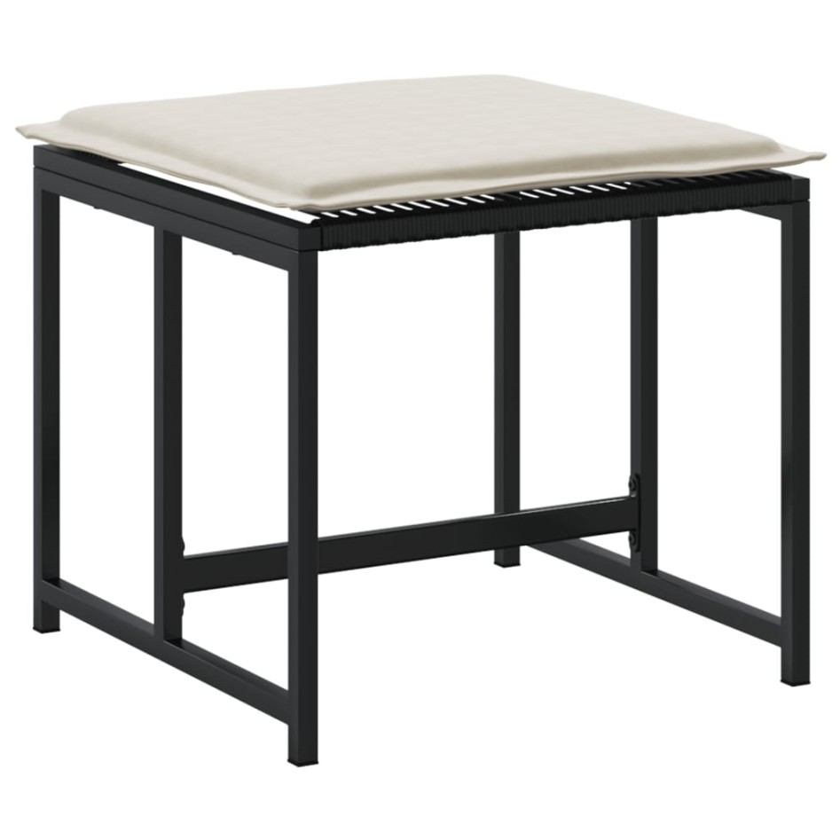 Taburetes de jardín con cojines 4 uds ratán sintético