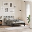 Estructura cama sin colchón con cabecero metal negro 120x200 cm