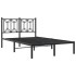 Estructura cama sin colchón con cabecero metal negro 120x200