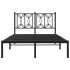 Estructura cama sin colchón con cabecero metal negro 120x200