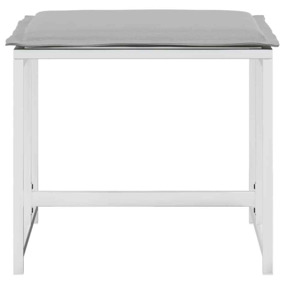 Taburetes de jardín con cojines 4 uds acero y textilene