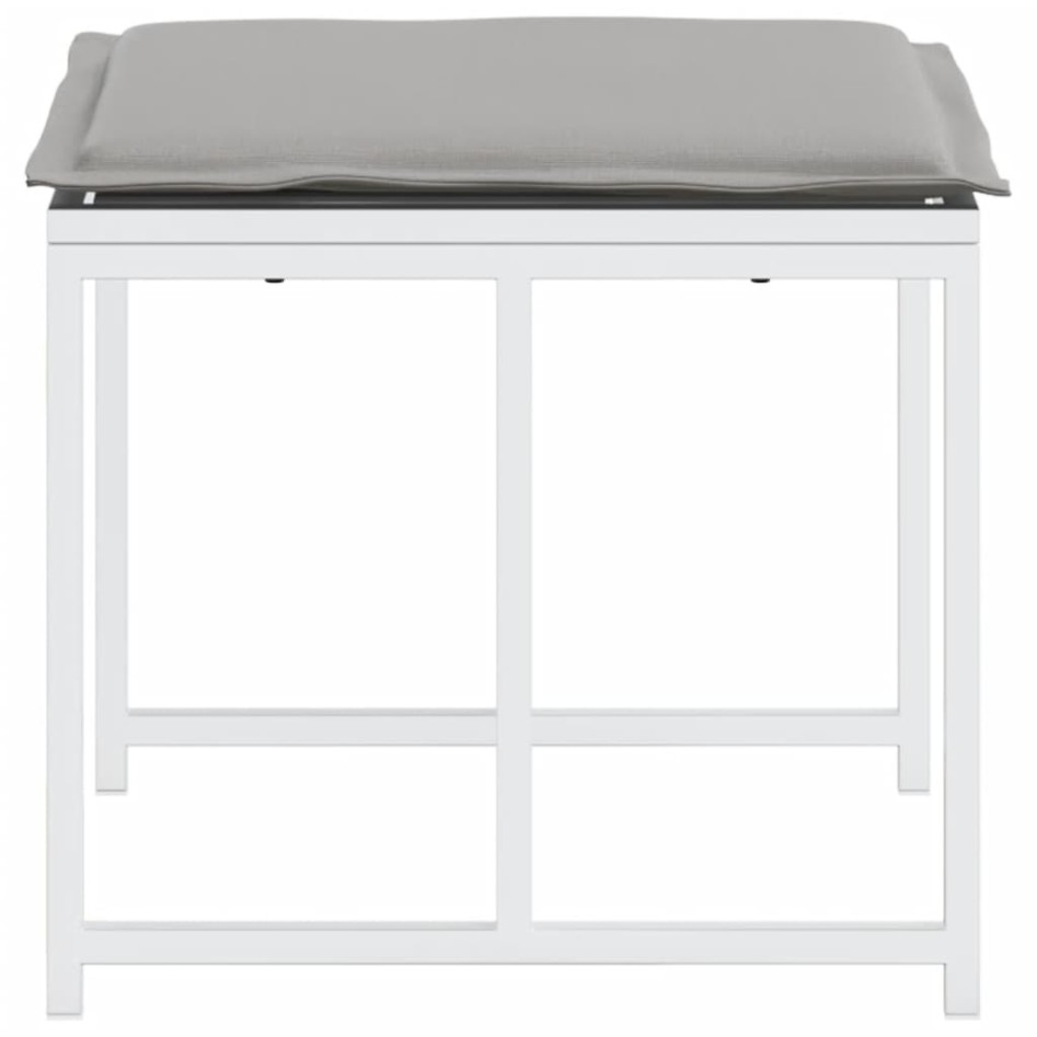 Taburetes de jardín con cojines 4 uds acero y textilene