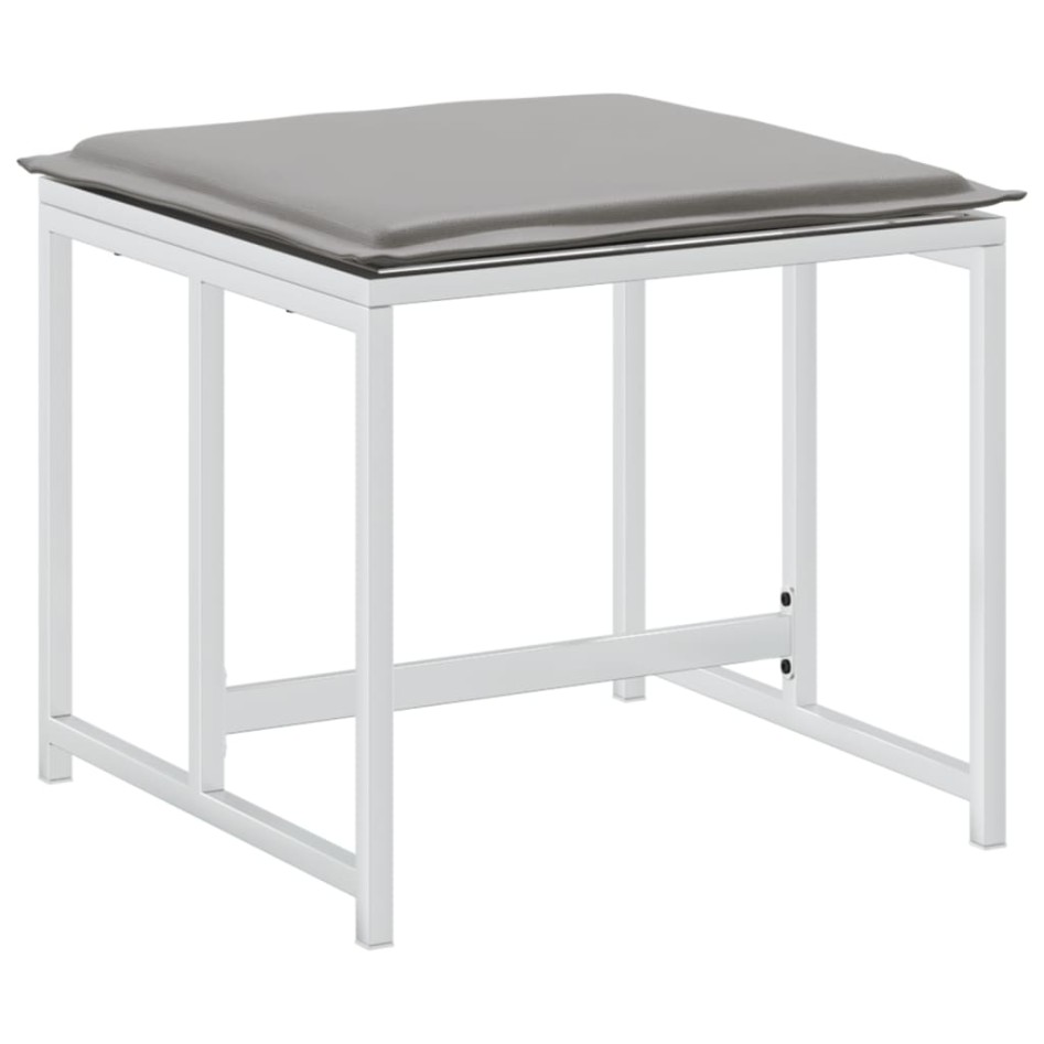 Taburetes de jardín con cojines 4 uds acero y textilene