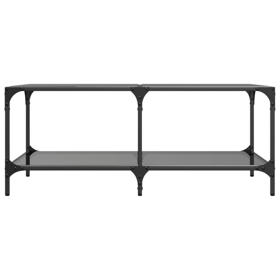 Mesa de centro superficie de vidrio acero negra 98,5x50x40