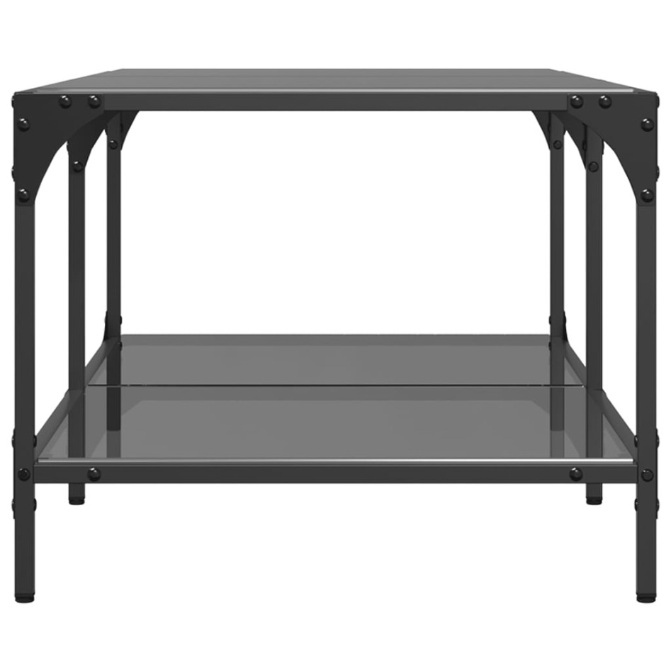 Mesa de centro superficie de vidrio acero negra 98,5x50x40