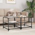 Mesa de centro superficie de vidrio 2 uds acero 50x50x45