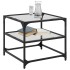 Mesa de centro superficie de vidrio 2 uds acero 50x50x45