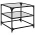 Mesa de centro superficie de vidrio 2 uds acero 50x50x45