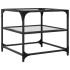 Mesa de centro superficie de vidrio 2 uds acero 50x50x45