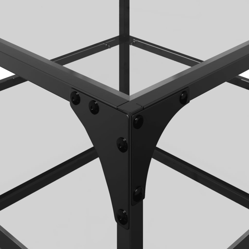 Mesa de centro superficie de vidrio 2 uds acero 50x50x45