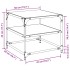 Mesa de centro superficie de vidrio 2 uds acero 50x50x45