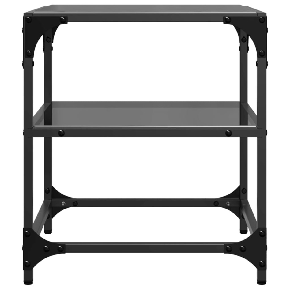 Mesa de centro superficie vidrio 2 uds acero negro 40x40x45