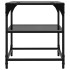 Mesa de centro superficie vidrio 2 uds acero negro 40x40x45