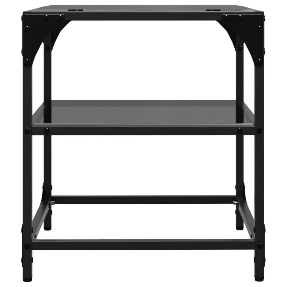 Mesa de centro superficie vidrio 2 uds acero negro 40x40x45