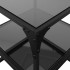 Mesa de centro superficie vidrio 2 uds acero negro 40x40x45