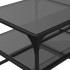Mesa de centro superficie de vidrio acero negra 98,5x50x45