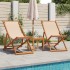 Silla de playa plegable madera maciza de eucalipto y tela