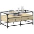Mesa de centro tapa de vidrio acero roble Sonoma 98,5x50x45