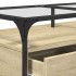 Mesa de centro tapa de vidrio acero roble Sonoma 98,5x50x45