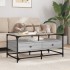Mesa de centro tapa de vidrio acero gris Sonoma 98,5x50x45