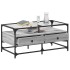 Mesa de centro tapa de vidrio acero gris Sonoma 98,5x50x45