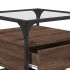 Mesa de centro con puertas de vidrio marrón roble 50x50x45